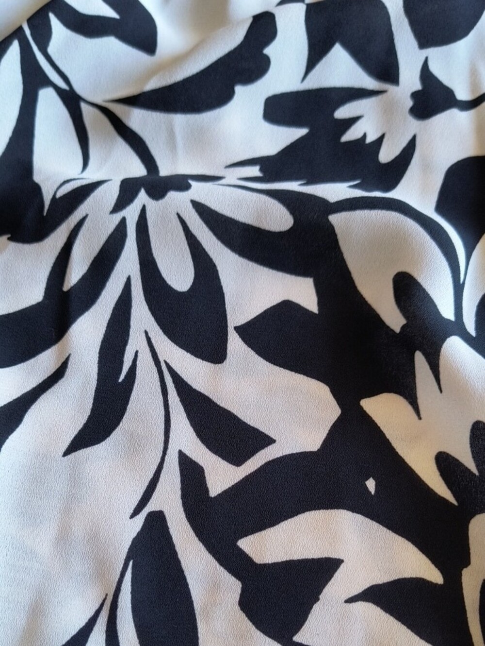 Ruby Rd. Black & White Floral Knot-Front Blouse - Picture 3 of 4